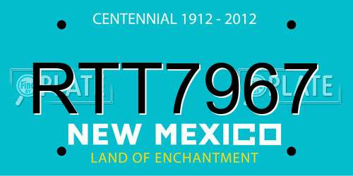RTT7967 New Mexico License Plate
