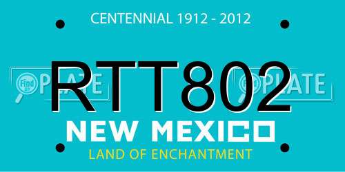 RTT802 New Mexico License Plate