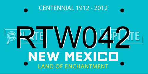 RTW042 New Mexico License Plate