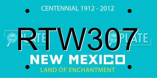 RTW307 New Mexico License Plate