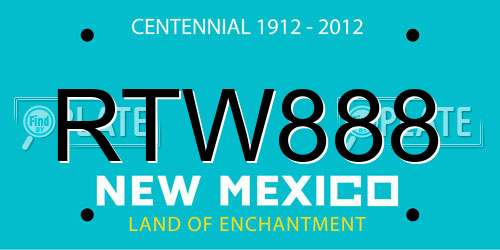 RTW888 New Mexico License Plate