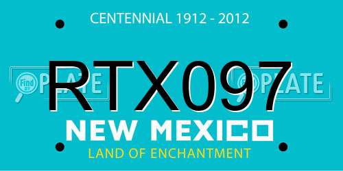 RTX097 New Mexico License Plate