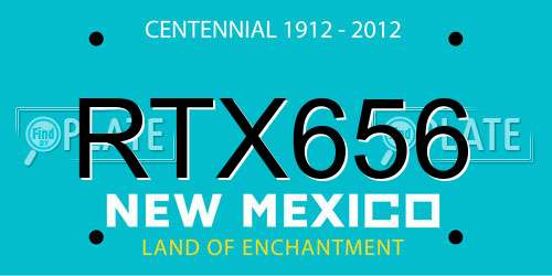 RTX656 New Mexico License Plate