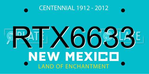 RTX6633 New Mexico License Plate