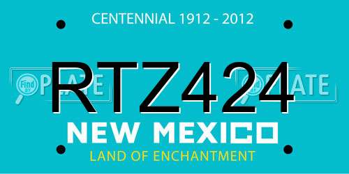 RTZ424 New Mexico License Plate