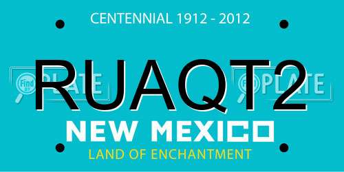 RUAQT2 New Mexico License Plate