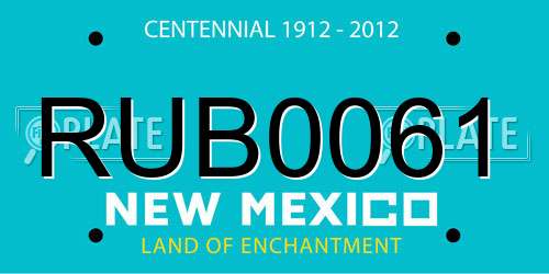 RUB0061 New Mexico License Plate