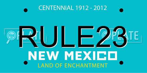 RULE23 New Mexico License Plate