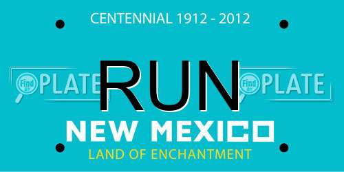 RUN New Mexico License Plate