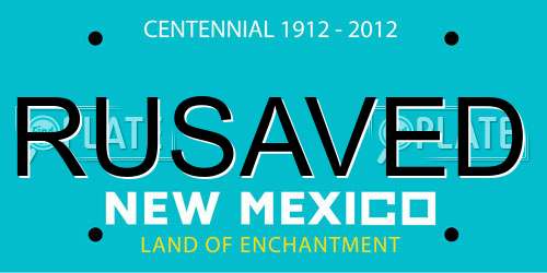 RUSAVED New Mexico License Plate