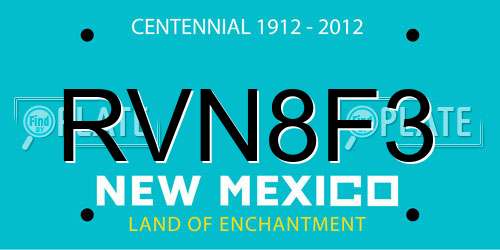 RVN8F3 New Mexico License Plate