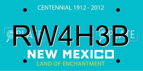 RW4H3B New Mexico License Plate