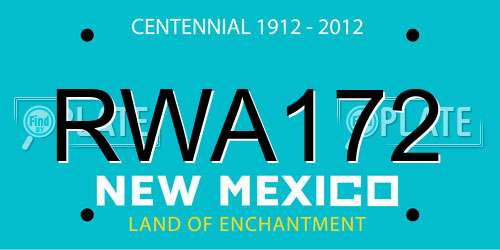 RWA172 New Mexico License Plate