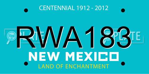 RWA183 New Mexico License Plate