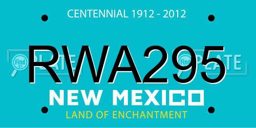 RWA295 New Mexico License Plate