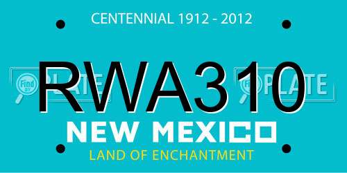 RWA310 New Mexico License Plate