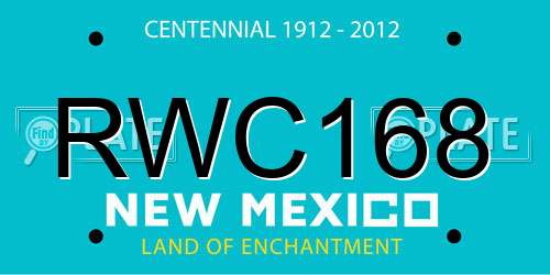 RWC168 New Mexico License Plate