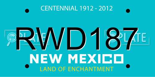 RWD187 New Mexico License Plate
