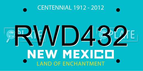 RWD432 New Mexico License Plate