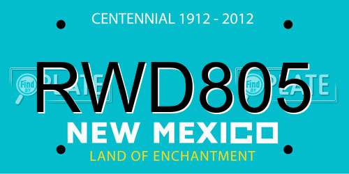 RWD805 New Mexico License Plate