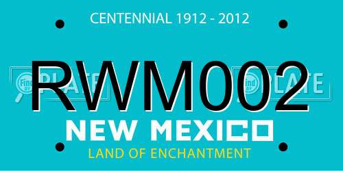 RWM002 New Mexico License Plate
