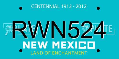 RWN524 New Mexico License Plate