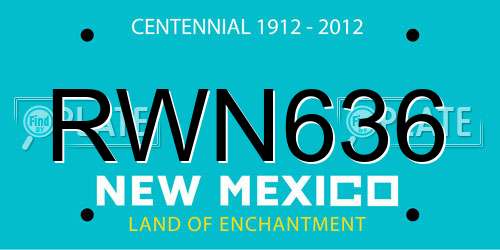 RWN636 New Mexico License Plate