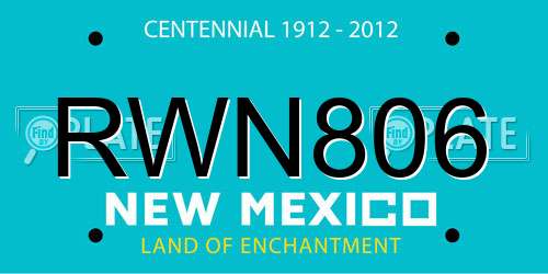 RWN806 New Mexico License Plate