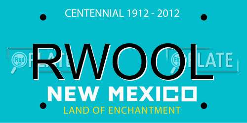 RWOOL New Mexico License Plate