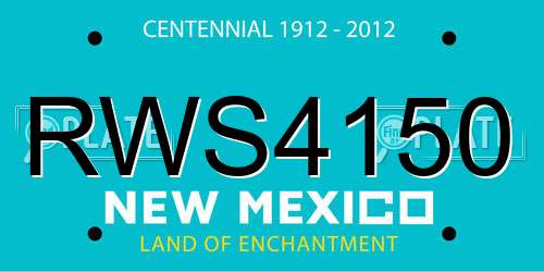 RWS4150 New Mexico License Plate