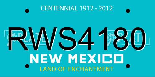 RWS4180 New Mexico License Plate