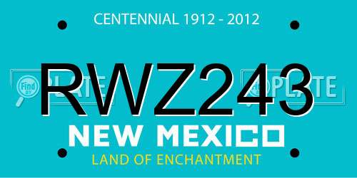 RWZ243 New Mexico License Plate
