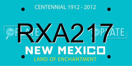 RXA217 New Mexico License Plate