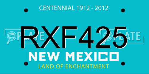 RXF425 New Mexico License Plate
