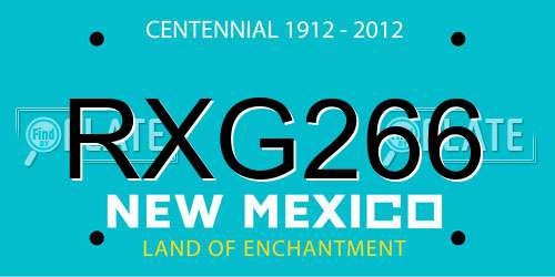 RXG266 New Mexico License Plate