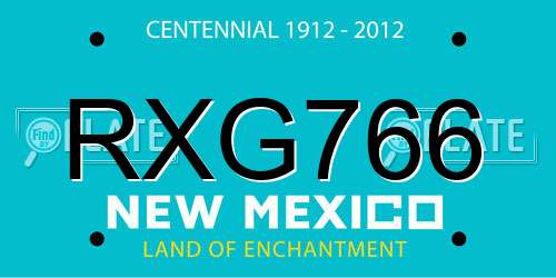 RXG766 New Mexico License Plate