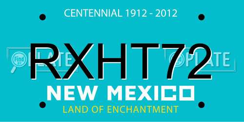 RXHT72 New Mexico License Plate