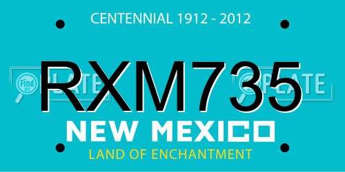 RXM735 New Mexico License Plate