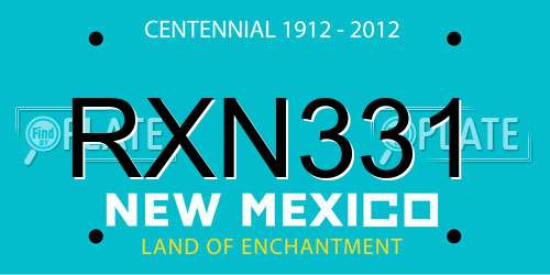 RXN331 New Mexico License Plate