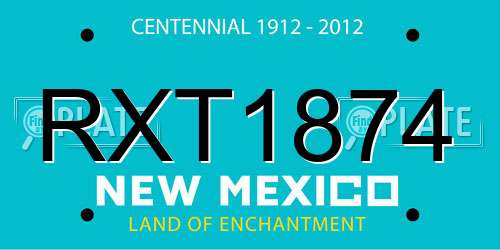 RXT1874 New Mexico License Plate