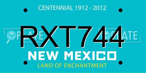 RXT744 New Mexico License Plate