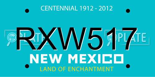 RXW517 New Mexico License Plate