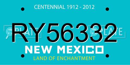 RY56332 New Mexico License Plate