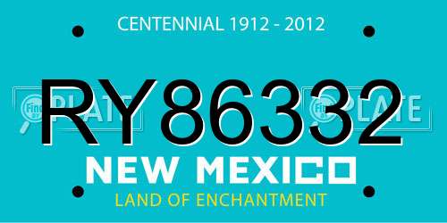 RY86332 New Mexico License Plate