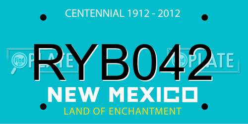 RYB042 New Mexico License Plate
