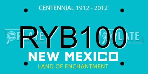 RYB100 New Mexico License Plate