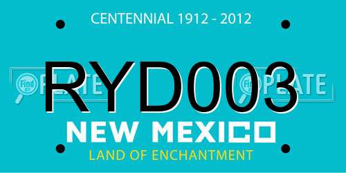 RYD003 New Mexico License Plate