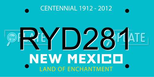 RYD281 New Mexico License Plate