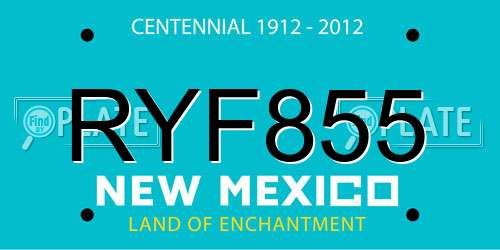 RYF855 New Mexico License Plate