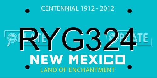 RYG324 New Mexico License Plate